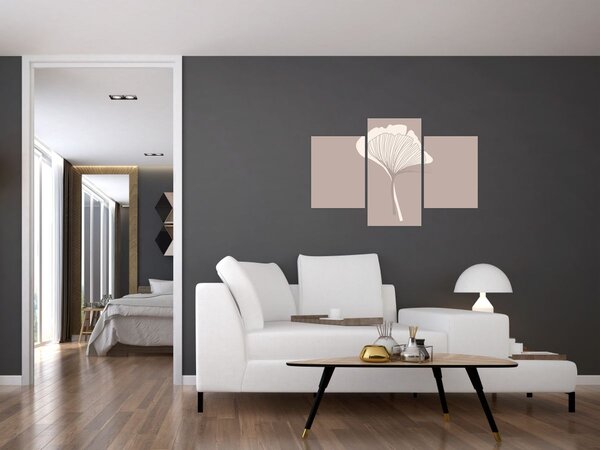 Kép - Bézs színű levelek N⁰3 (90x60 cm)
