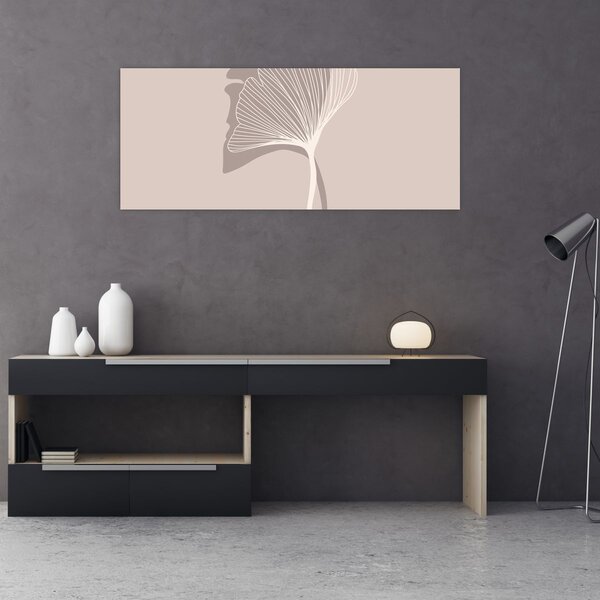 Kép - Bézs színű levelek N⁰4 (120x50 cm)