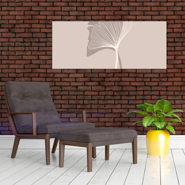 Kép - Bézs színű levelek N⁰4 (120x50 cm)