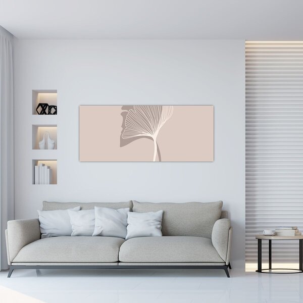 Kép - Bézs színű levelek N⁰4 (120x50 cm)