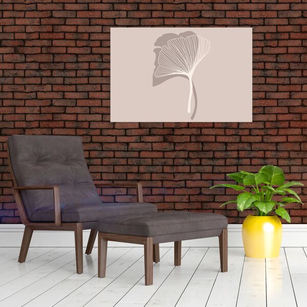 Kép - Bézs színű levelek N⁰4 (90x60 cm)