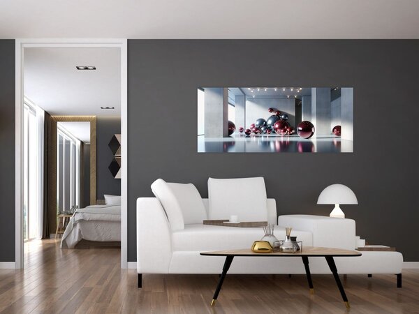 Kép - 3D tér gömbökkel II. (120x50 cm)
