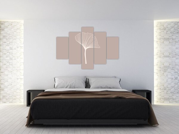 Kép - Bézs színű levelek N⁰5 (150x105 cm)