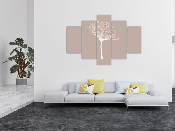 Kép - Bézs színű levelek N⁰5 (150x105 cm)