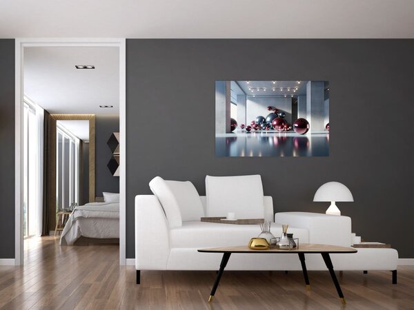 Kép - 3D tér gömbökkel II. (90x60 cm)