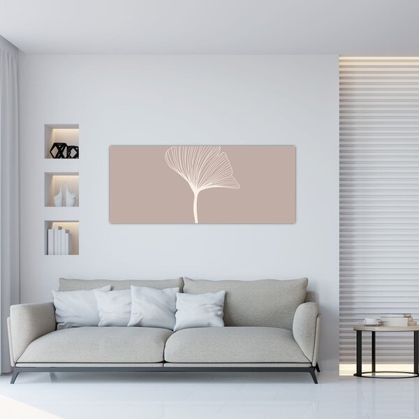 Kép - Bézs színű levelek N⁰5 (120x50 cm)