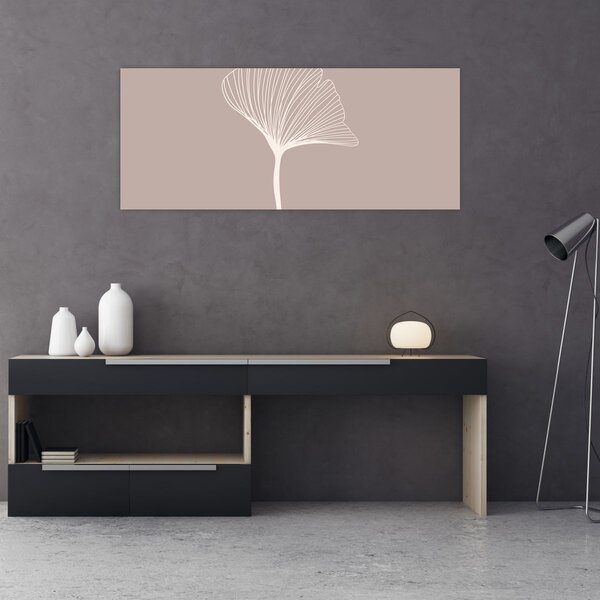 Kép - Bézs színű levelek N⁰5 (120x50 cm)