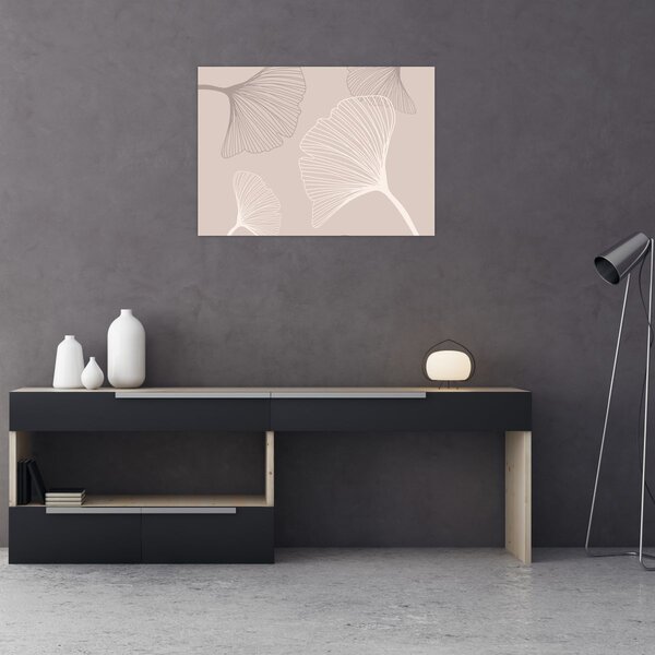 Kép - Bézs színű levelek N⁰6 (70x50 cm)