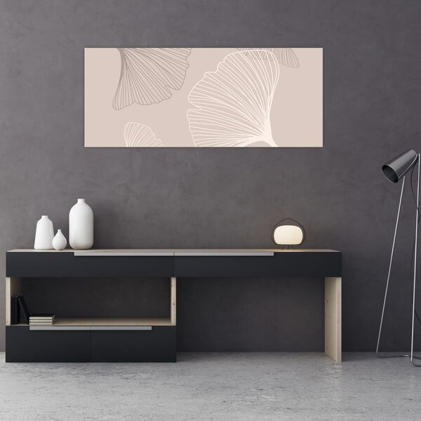 Kép - Bézs színű levelek N⁰6 (120x50 cm)