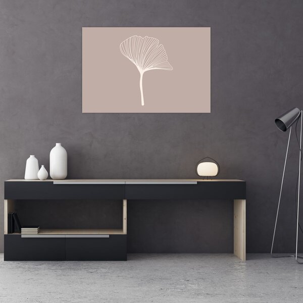 Kép - Bézs színű levelek N⁰5 (90x60 cm)