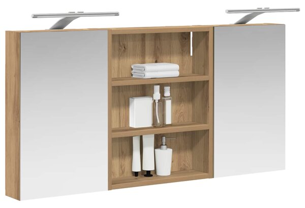 Fürdőszobai Szekrény Szett 3 pcs 100 x 10,5 x 50 cm Faanyag