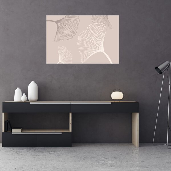 Kép - Bézs színű levelek N⁰6 (90x60 cm)