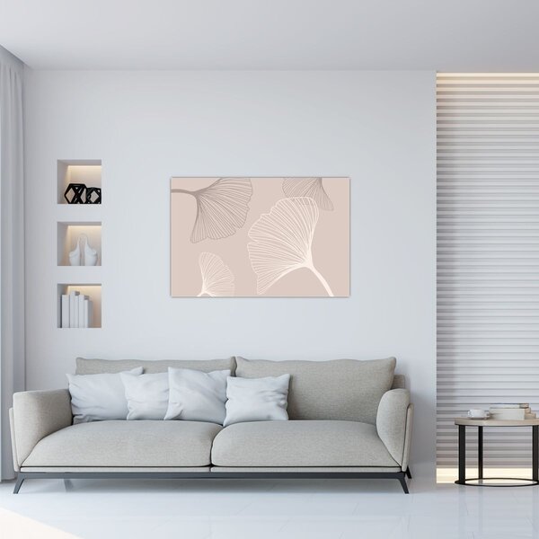Kép - Bézs színű levelek N⁰6 (90x60 cm)