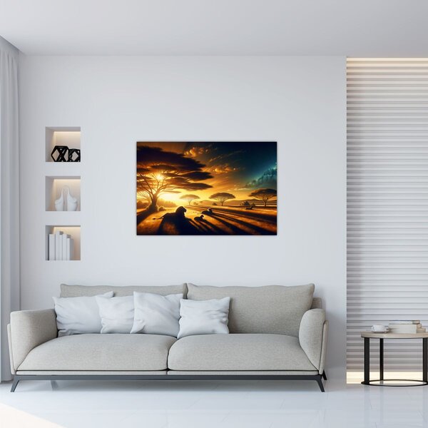 Kép - Pihenő oroszlánok (90x60 cm)