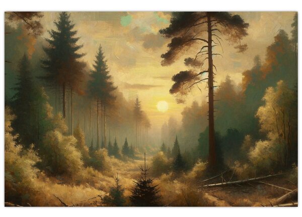 Kép - Napfény az erdőben (90x60 cm)