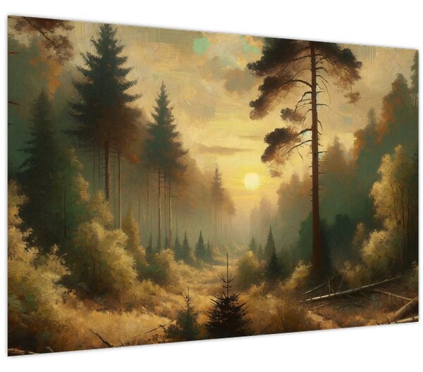 Kép - Napfény az erdőben (90x60 cm)