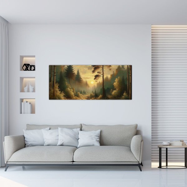 Kép - Napfény az erdőben (120x50 cm)