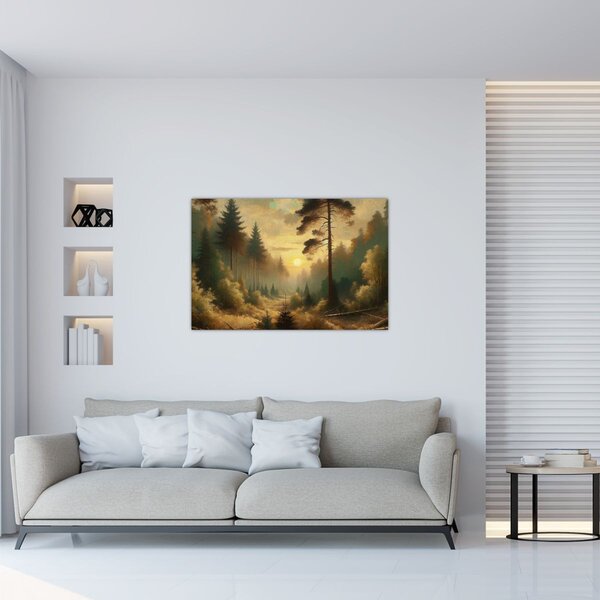 Kép - Napfény az erdőben (90x60 cm)