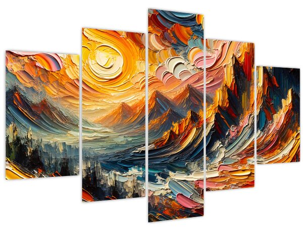 Kép - Hegyek, melyeket napfény ölel (150x105 cm)