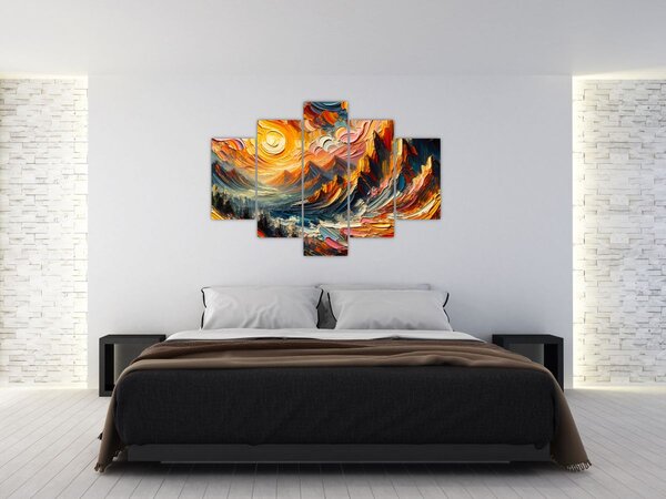 Kép - Hegyek, melyeket napfény ölel (150x105 cm)