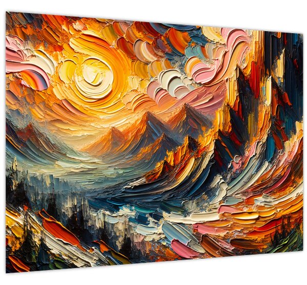 Kép - Hegyek, melyeket napfény ölel (70x50 cm)