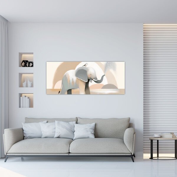 Kép - Elefánt pasztell színekben (120x50 cm)