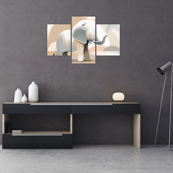 Kép - Elefánt pasztell színekben (90x60 cm)