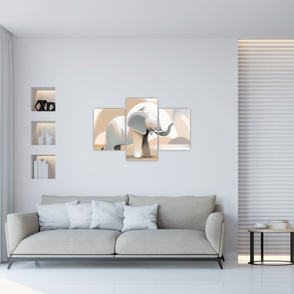 Kép - Elefánt pasztell színekben (90x60 cm)
