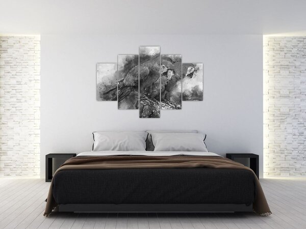 Kép - Akvarell papagájok (150x105 cm)