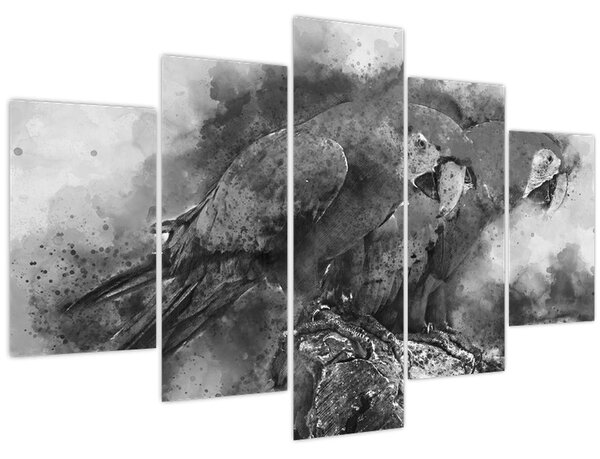 Kép - Akvarell papagájok (150x105 cm)