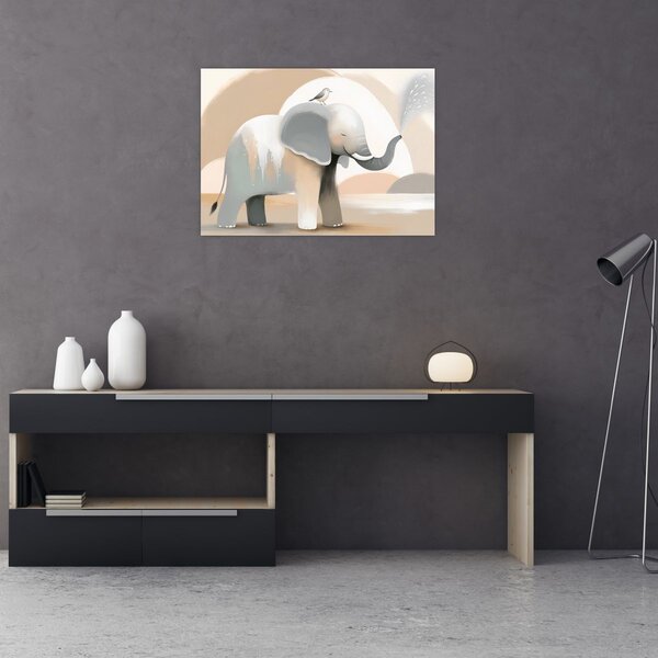 Kép - Elefánt pasztell színekben (70x50 cm)