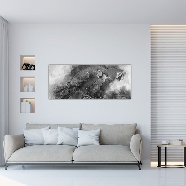 Kép - Akvarell papagájok (120x50 cm)