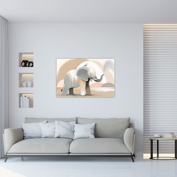 Kép - Elefánt pasztell színekben (90x60 cm)