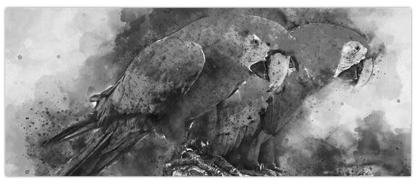 Kép - Akvarell papagájok (120x50 cm)