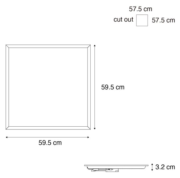 Beépített LED panel fehér négyzet alakú, LED-del 3000K - 6500K - Seagal