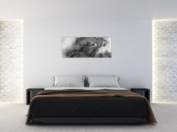 Kép - Akvarell papagájok (120x50 cm)