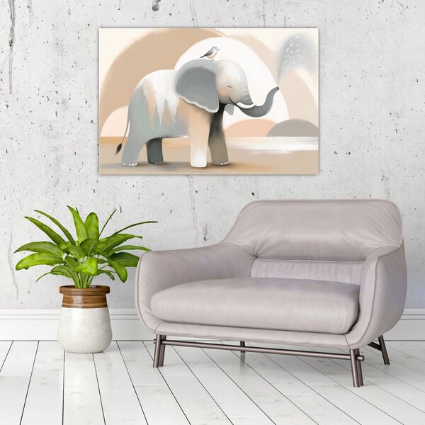 Kép - Elefánt pasztell színekben (90x60 cm)