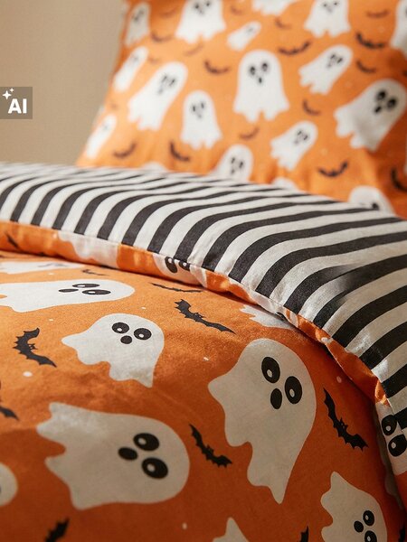 Sinsay - Halloween mintás ágynemű szett - narancs