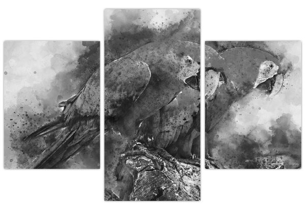Kép - Akvarell papagájok (90x60 cm)