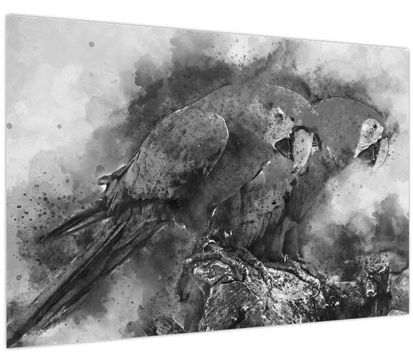 Kép - Akvarell papagájok (90x60 cm)