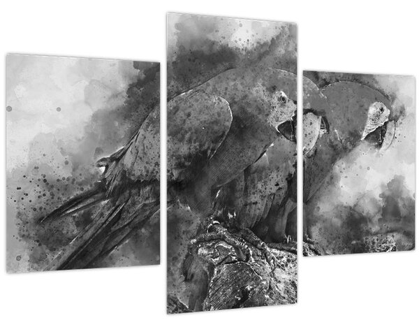 Kép - Akvarell papagájok (90x60 cm)