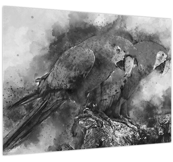 Kép - Akvarell papagájok (70x50 cm)