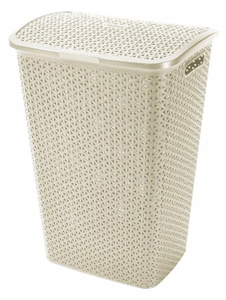 Curver Square Rattan hatású szennyestartó 55l - Krém