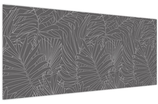 Kép - Szürke pálmalevelek (120x50 cm)