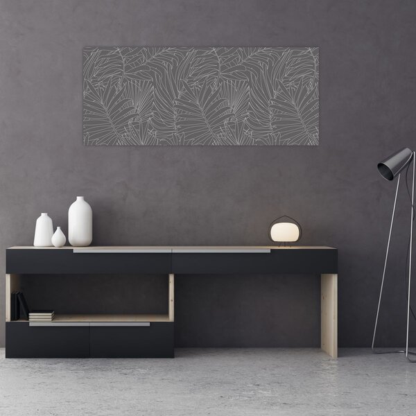 Kép - Szürke pálmalevelek (120x50 cm)