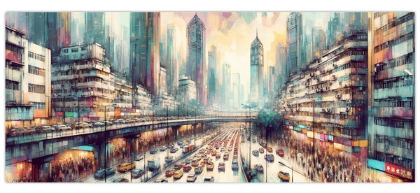 Kép - Városi élet (120x50 cm)