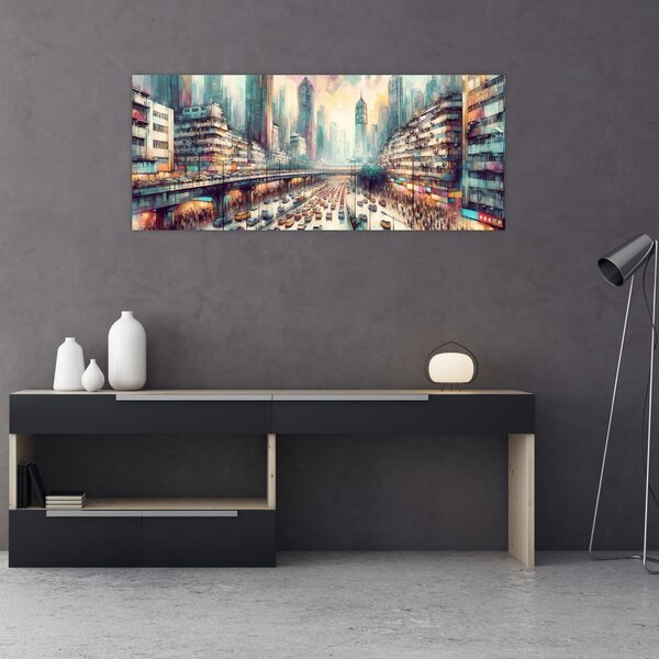 Kép - Városi élet (120x50 cm)