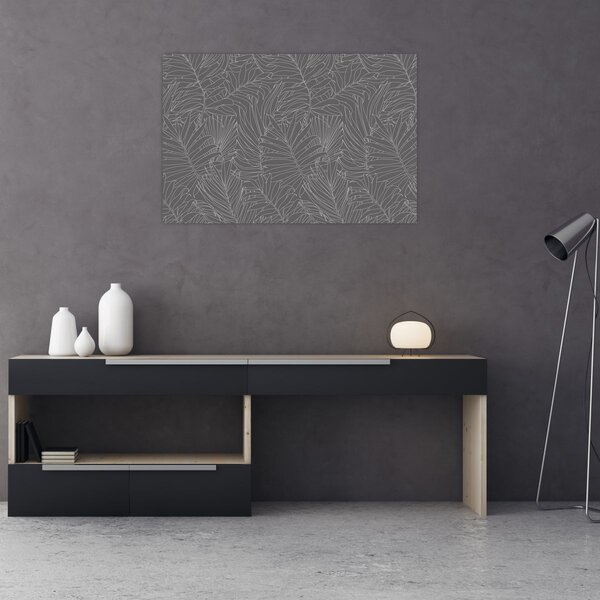 Kép - Szürke pálmalevelek (90x60 cm)