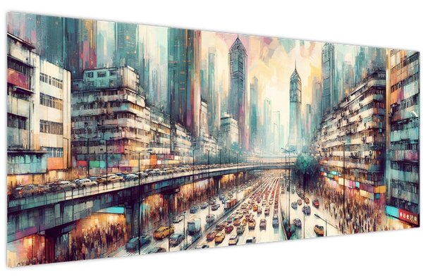 Kép - Városi élet (120x50 cm)