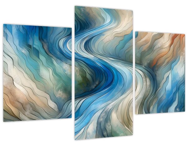 Kép - Absztrakt áramlat (90x60 cm)